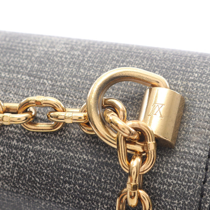 ツイストMM チェーンショルダーバッグ レザー ブラック グレー ルイヴィトン バッグ LOUIS VUITTON