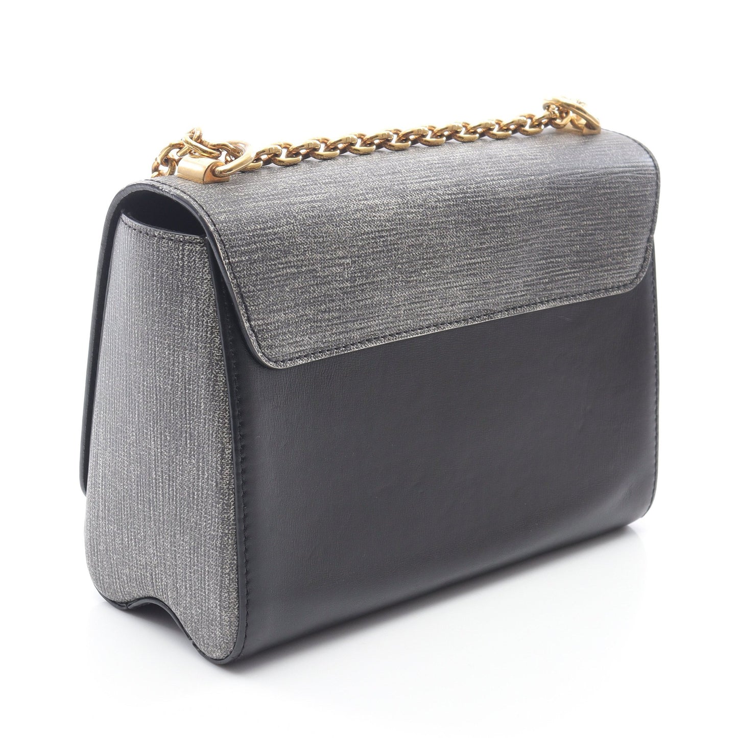 ツイストMM チェーンショルダーバッグ レザー ブラック グレー ルイヴィトン バッグ LOUIS VUITTON