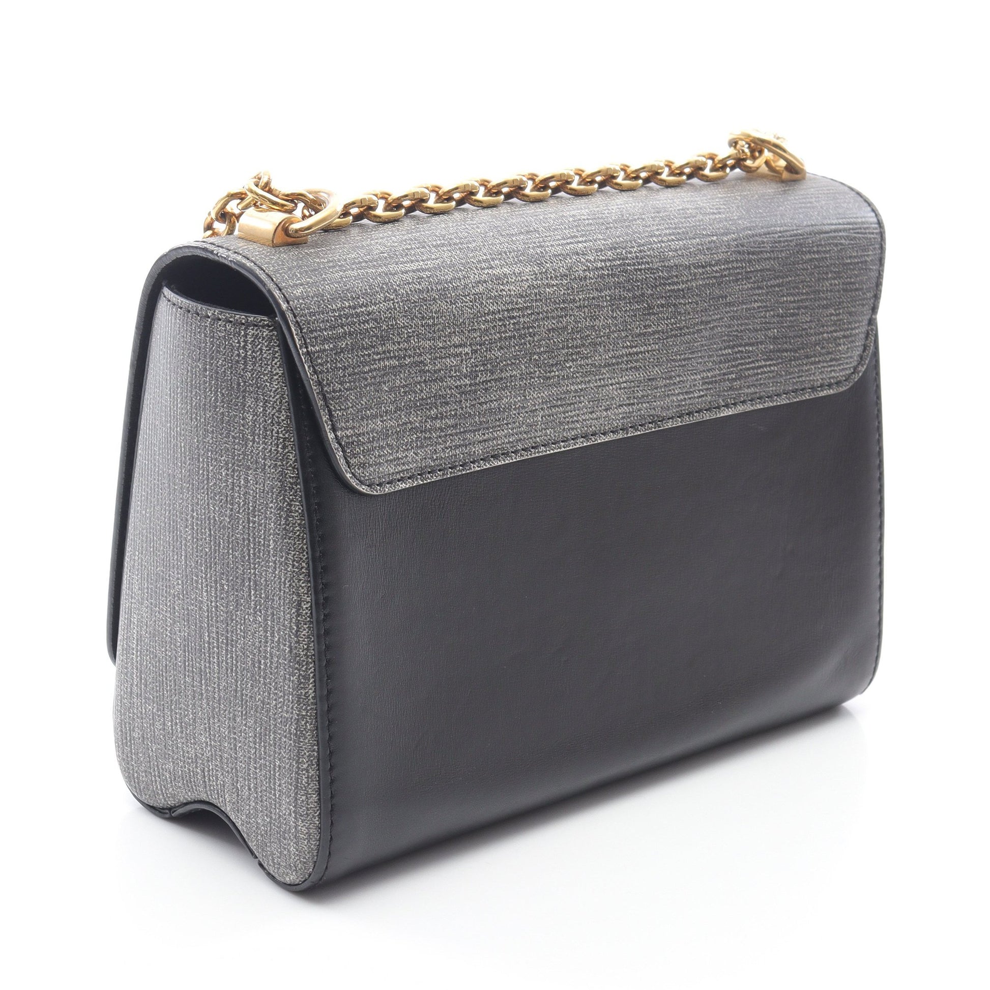 ツイストMM チェーンショルダーバッグ レザー ブラック グレー ルイヴィトン バッグ LOUIS VUITTON