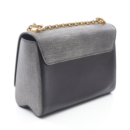 ツイストMM チェーンショルダーバッグ レザー ブラック グレー ルイヴィトン バッグ LOUIS VUITTON