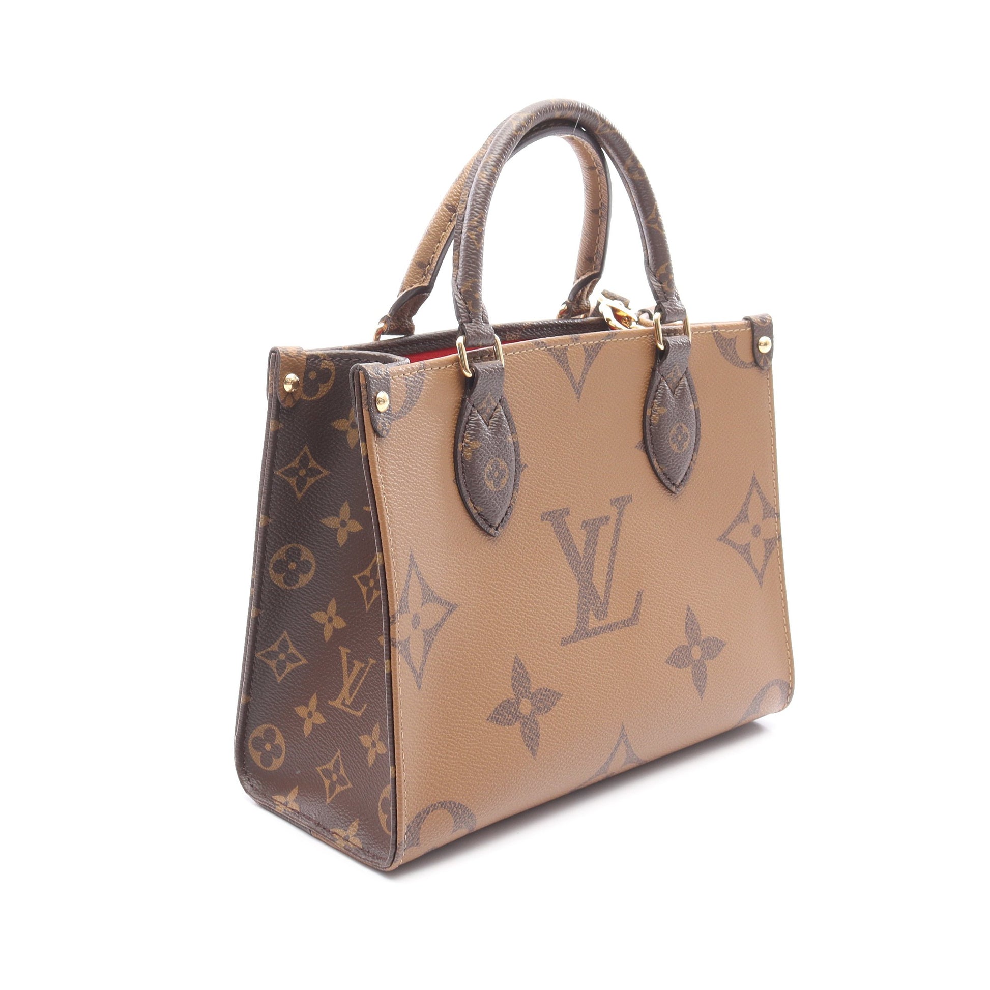 オンザゴーPM モノグラムジャイアント リバース ハンドバッグ PVC ブラウン ベージュ 2WAY ルイヴィトン バッグ LOUIS VUITTON