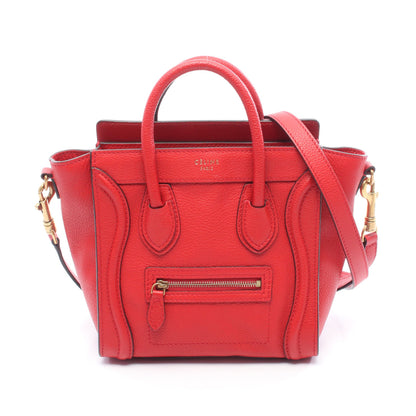 ラゲージ ナノショッパー ハンドバッグ レザー レッド 2WAY セリーヌ バッグ CELINE