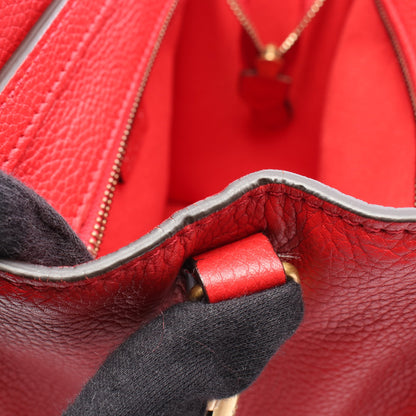 ラゲージ ナノショッパー ハンドバッグ レザー レッド 2WAY セリーヌ バッグ CELINE