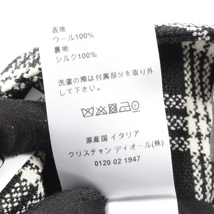 ボックスプリーツ スカート チェック ウール ブラック ホワイト クリスチャンディオール ボトムス Christian Dior