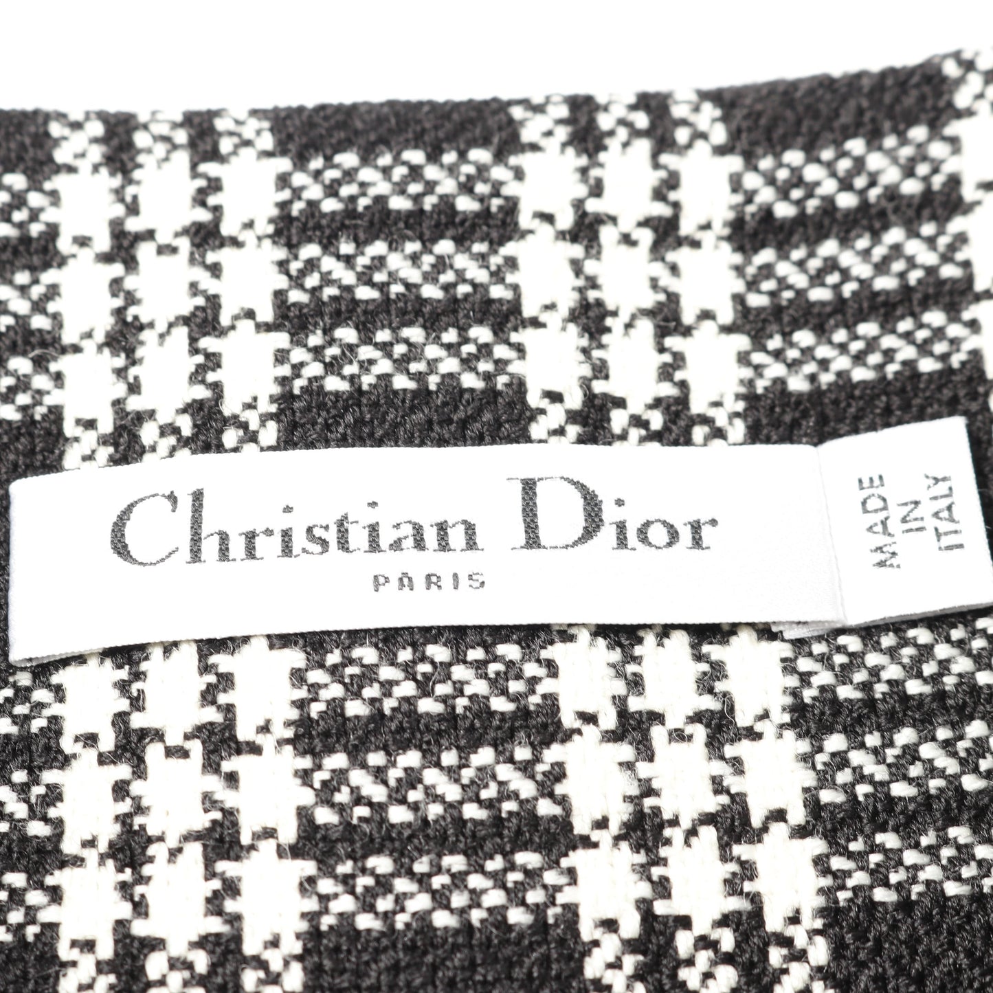 ボックスプリーツ スカート チェック ウール ブラック ホワイト クリスチャンディオール ボトムス Christian Dior
