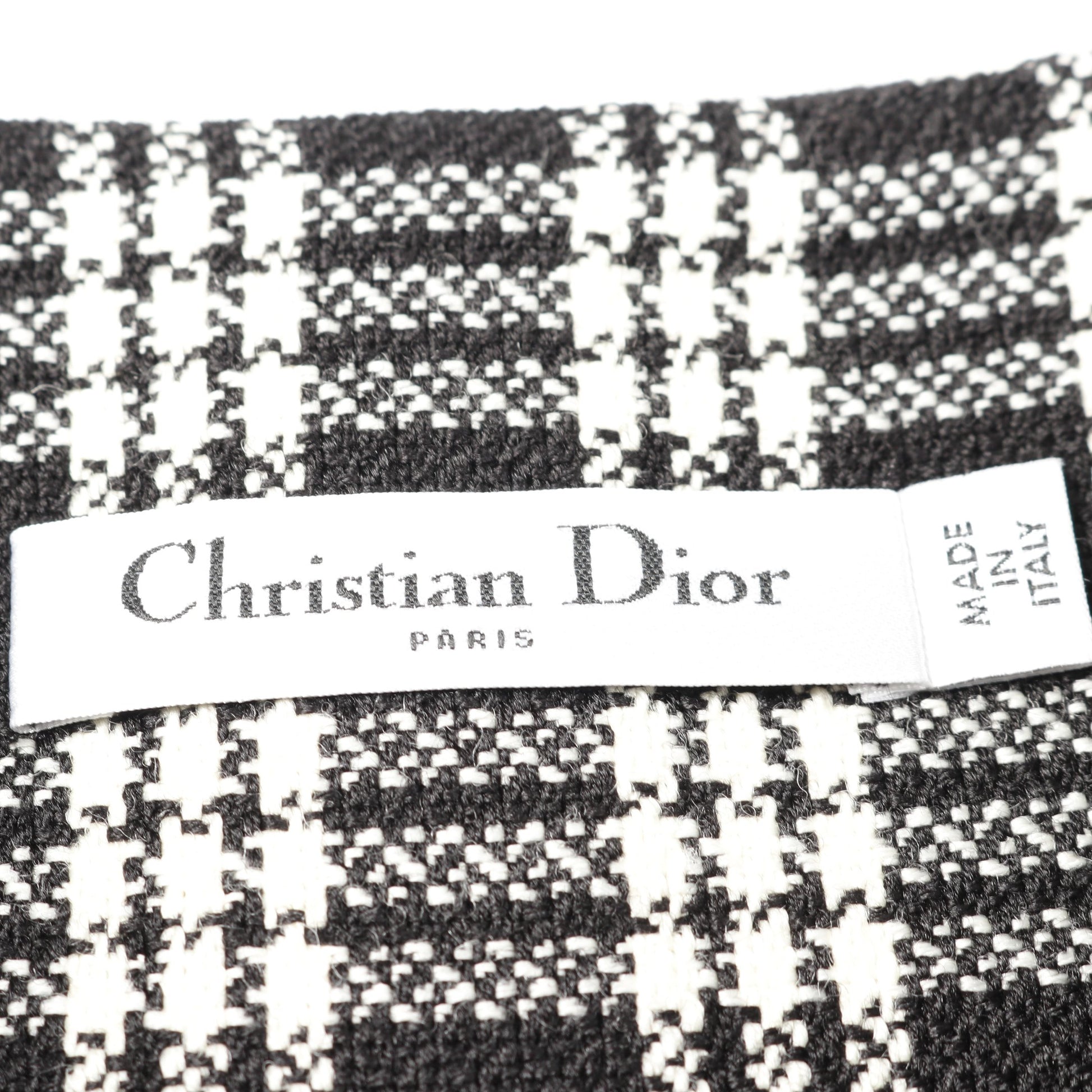 ボックスプリーツ スカート チェック ウール ブラック ホワイト クリスチャンディオール ボトムス Christian Dior