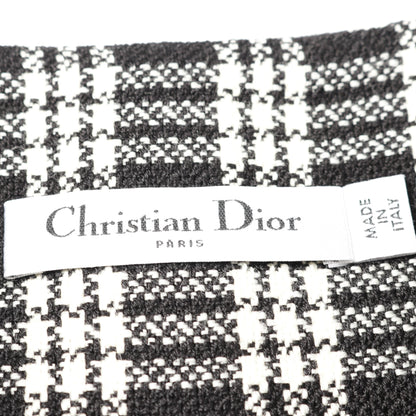 ボックスプリーツ スカート チェック ウール ブラック ホワイト クリスチャンディオール ボトムス Christian Dior