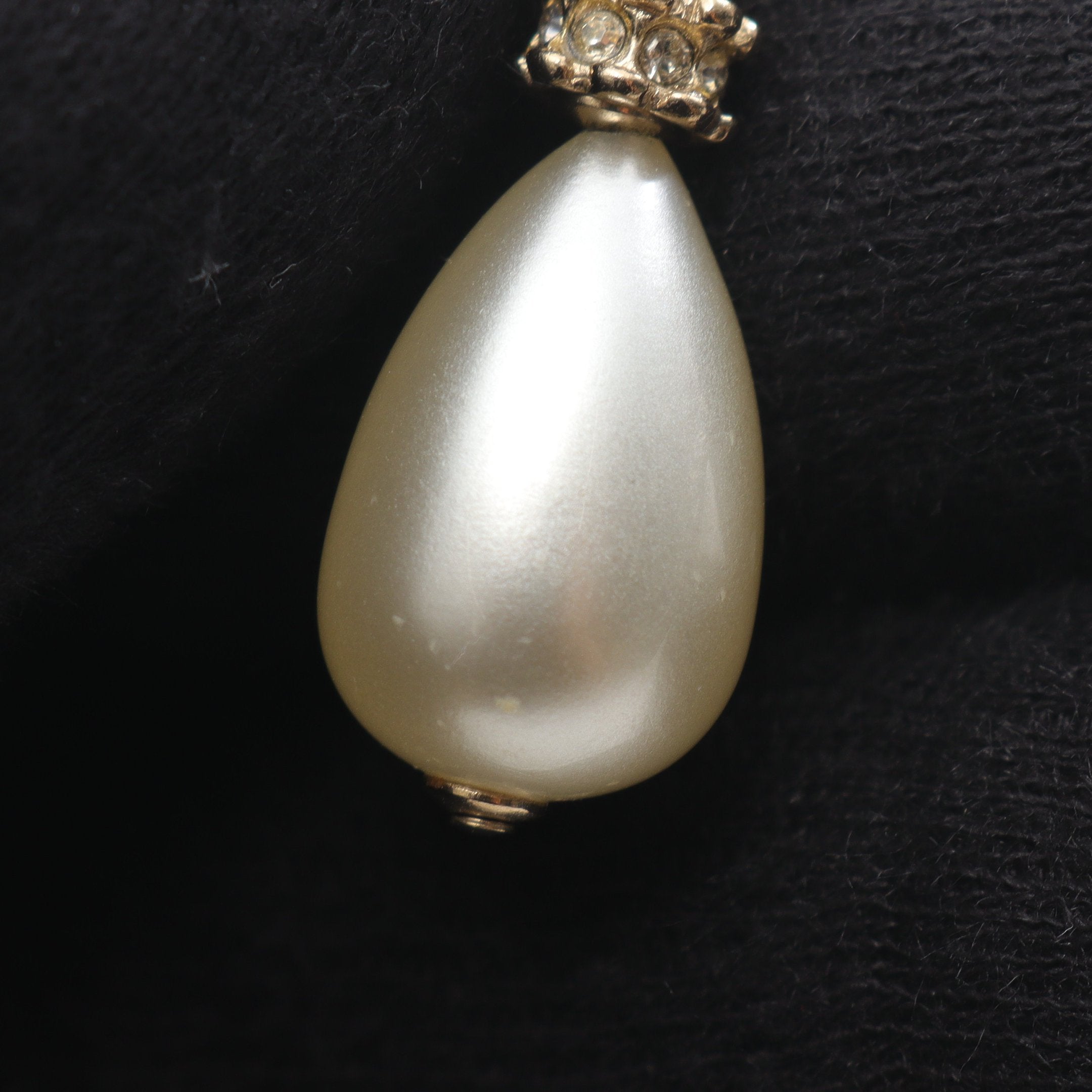 シャネル ココマーク ピアス GP ラインストーン フェイクパール ホワイト