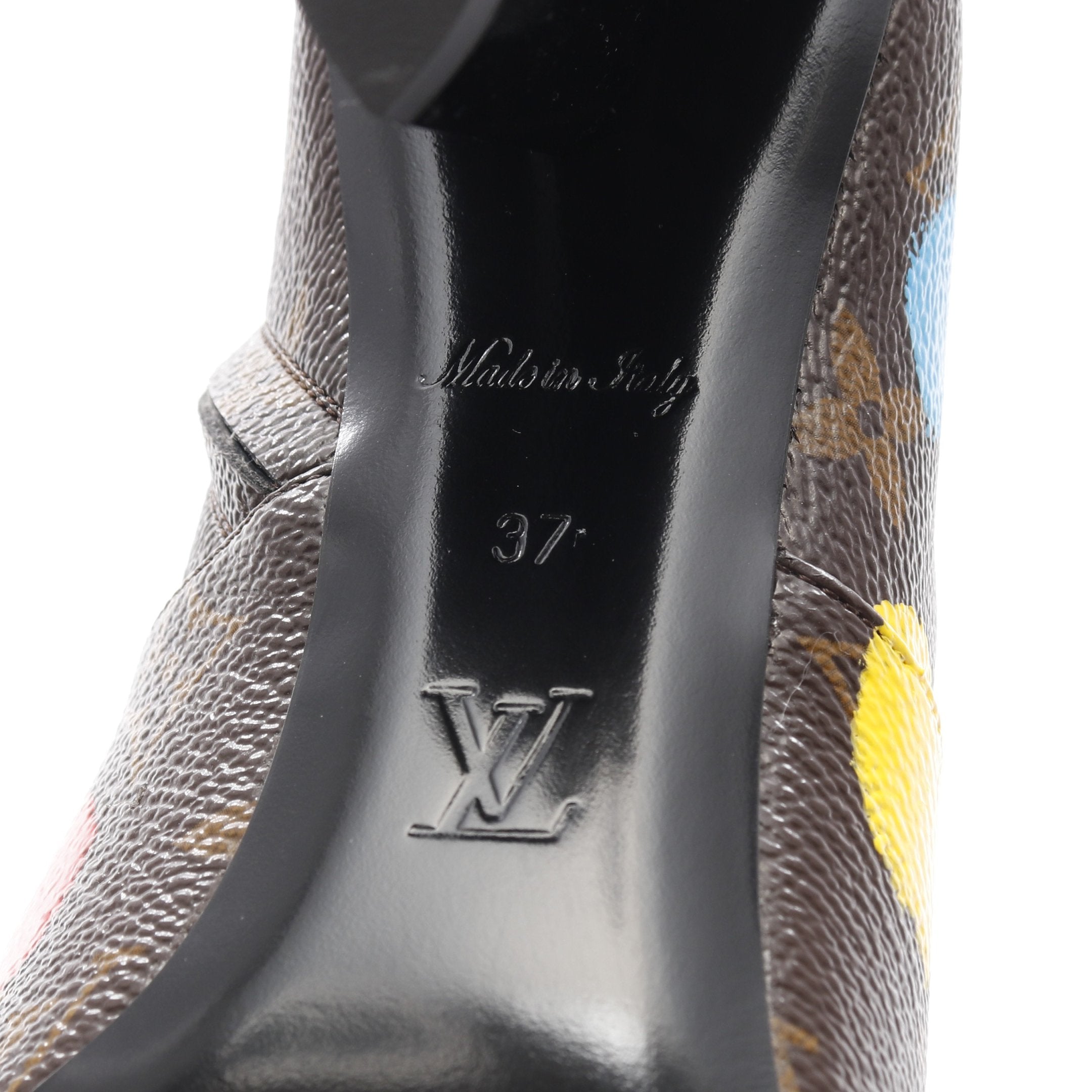 LV × YK ペインティッドドット モノグラム ショート ブーツ PVC