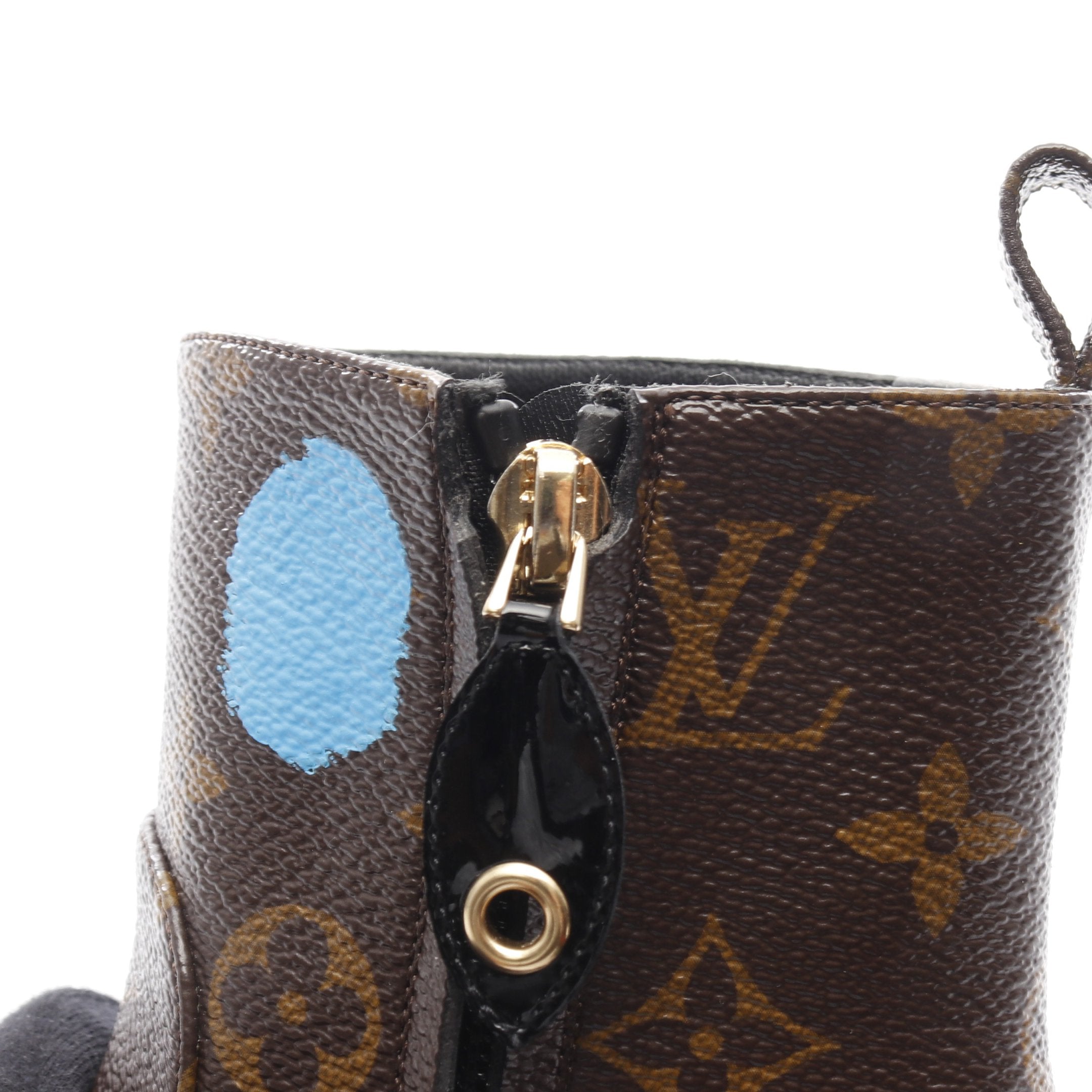 LV × YK ペインティッドドット モノグラム ショート ブーツ PVC