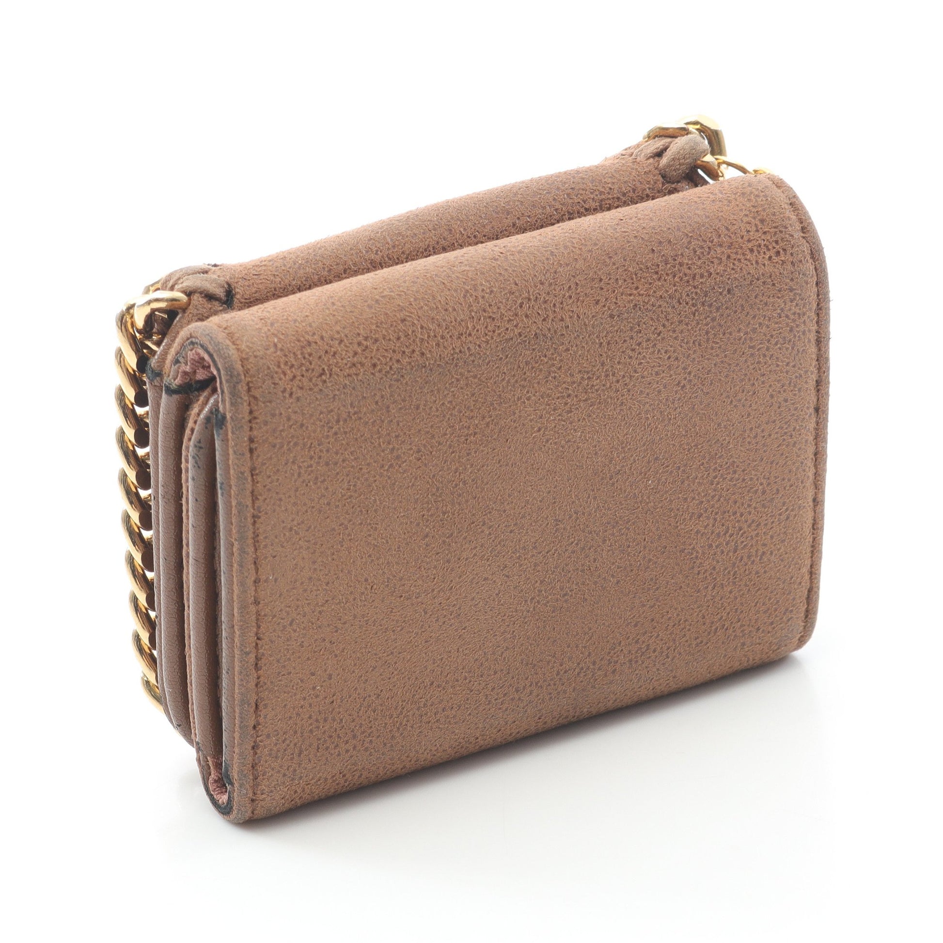 ファラベラ ミニウォレット 三つ折り財布 フェイクレザー ブラウン  