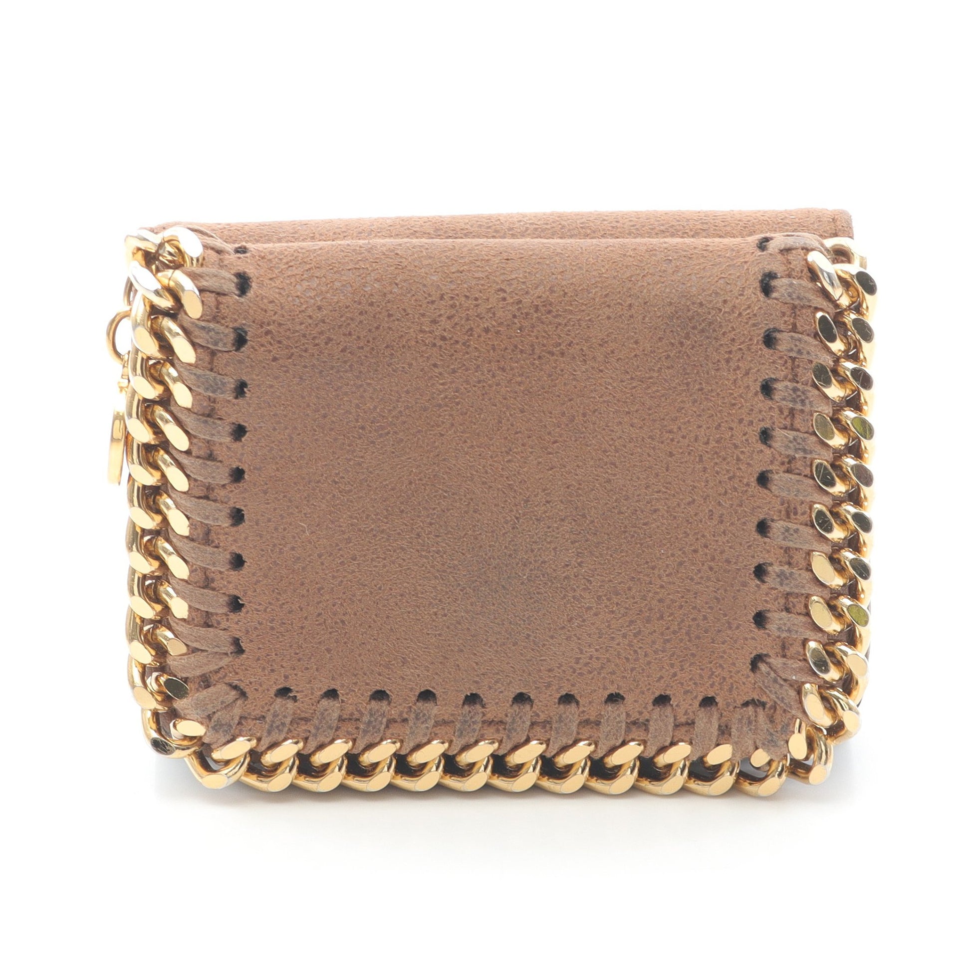 ファラベラ ミニウォレット 三つ折り財布 フェイクレザー ブラウン  