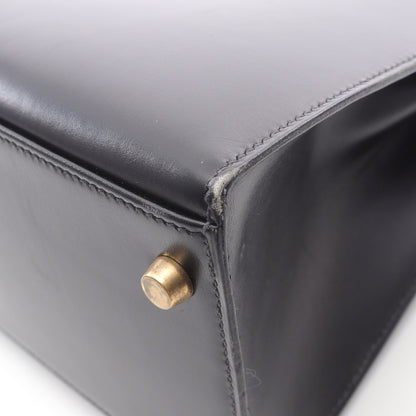 ケリー28 ハンドバッグ ボックスカーフ ブラック ゴールド金具 2WAY ○W刻印 エルメス バッグ HERMES