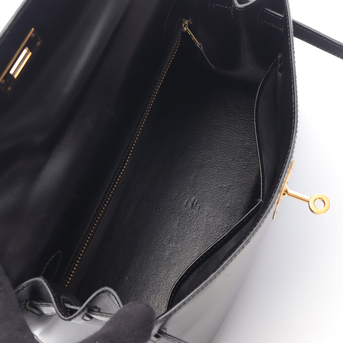 ケリー28 ハンドバッグ ボックスカーフ ブラック ゴールド金具 2WAY ○W刻印 エルメス バッグ HERMES