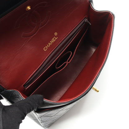 マトラッセ Wフラップ Wチェーンショルダーバッグ ラムスキン ブラック ゴールド金具 ヴィンテージ シャネル バッグ CHANEL