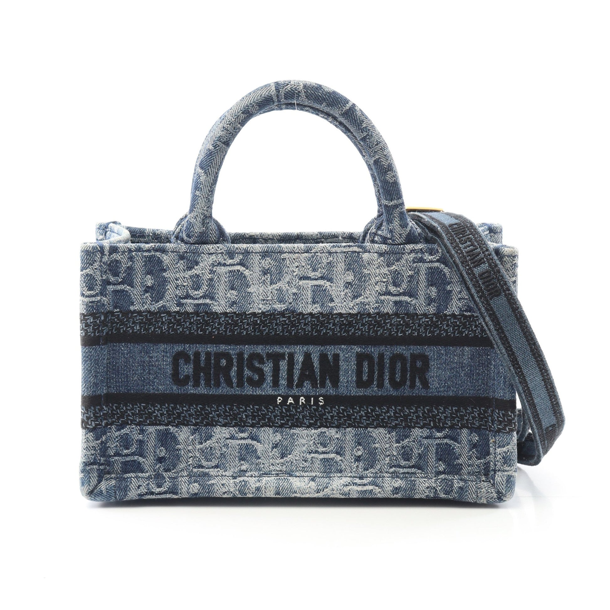 BOOK TOTE ブックトート ミニ ハンドバッグ デニム ブルー 2WAY クリスチャンディオール バッグ Christian Dior