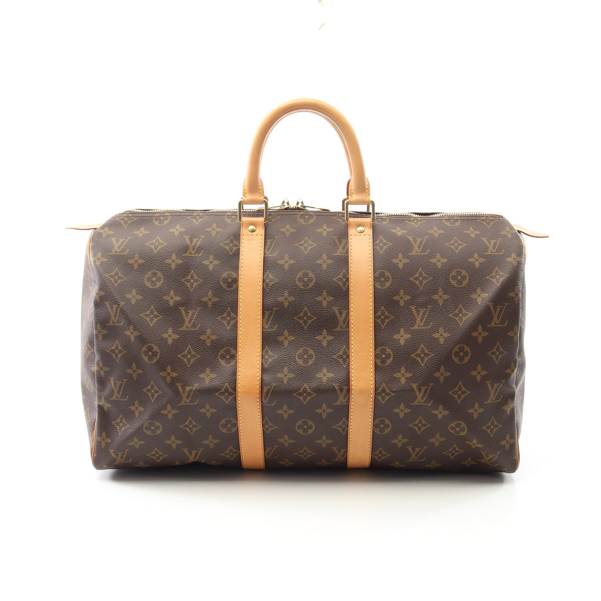 キーポル45 モノグラム ボストンバッグ PVC レザー ブラウン ルイ 