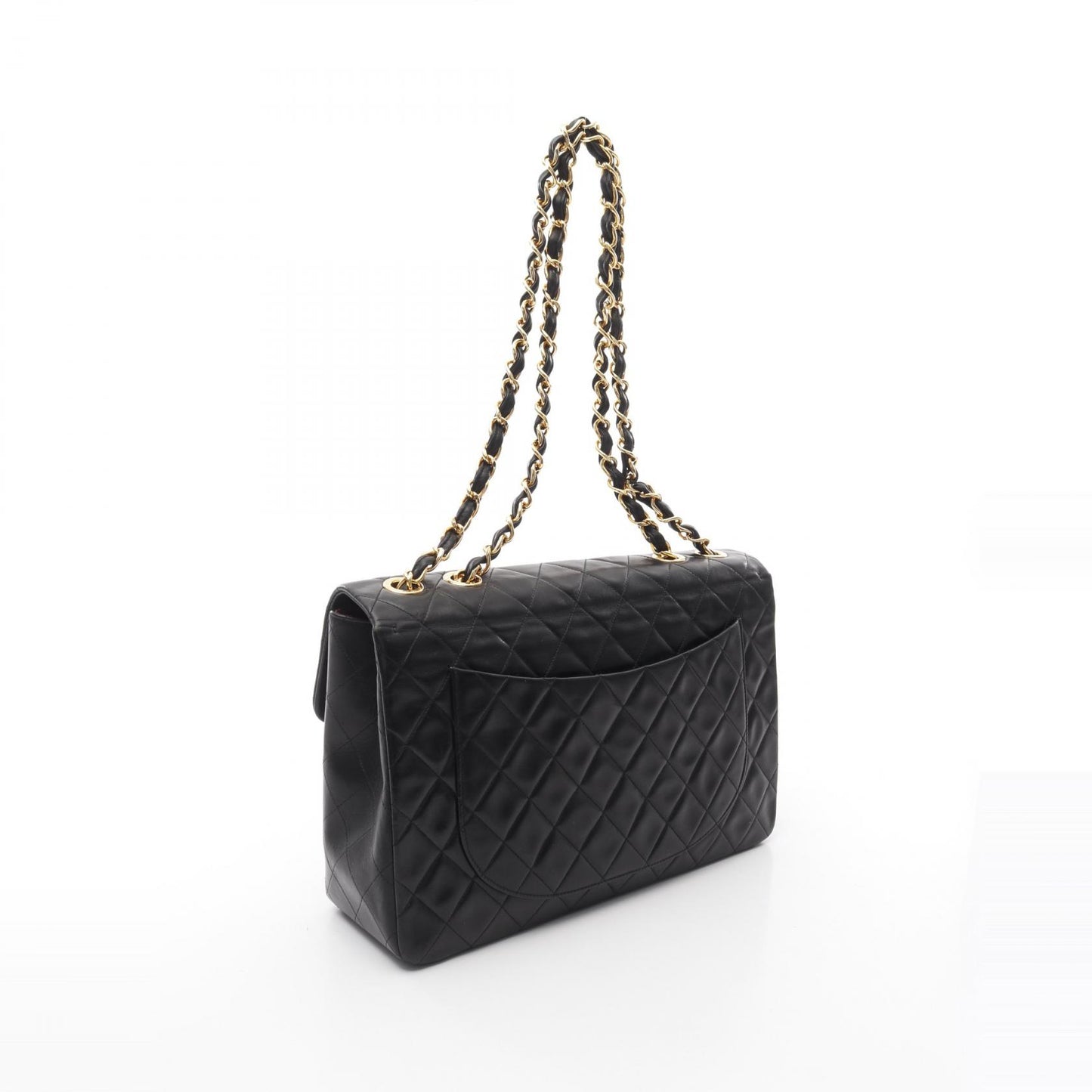 デカマトラッセ34 Wチェーンショルダーバッグ ラムスキン ブラック ゴールド金具 シャネル バッグ CHANEL