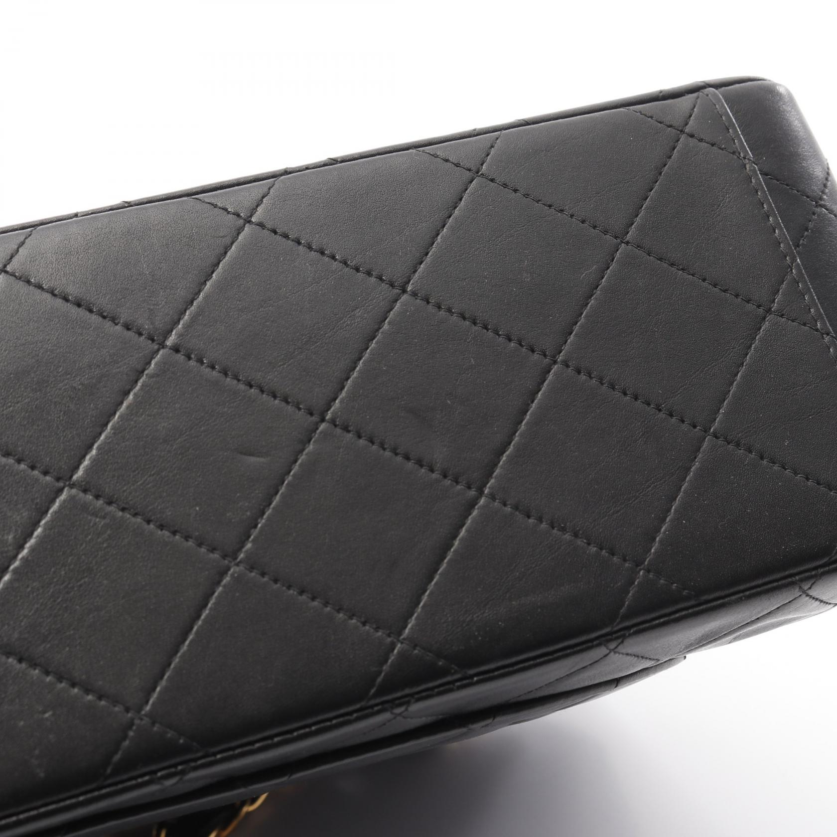 デカマトラッセ34 Wチェーンショルダーバッグ ラムスキン ブラック ゴールド金具 シャネル バッグ CHANEL