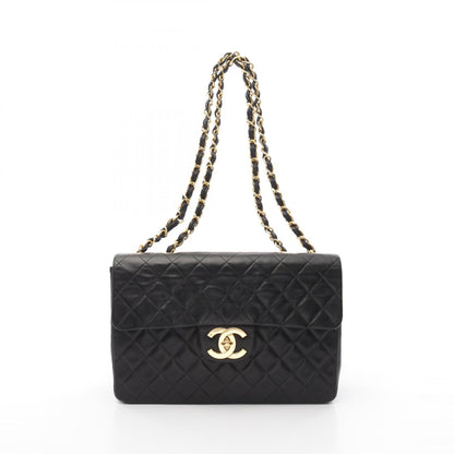 デカマトラッセ34 Wチェーンショルダーバッグ ラムスキン ブラック ゴールド金具 シャネル バッグ CHANEL