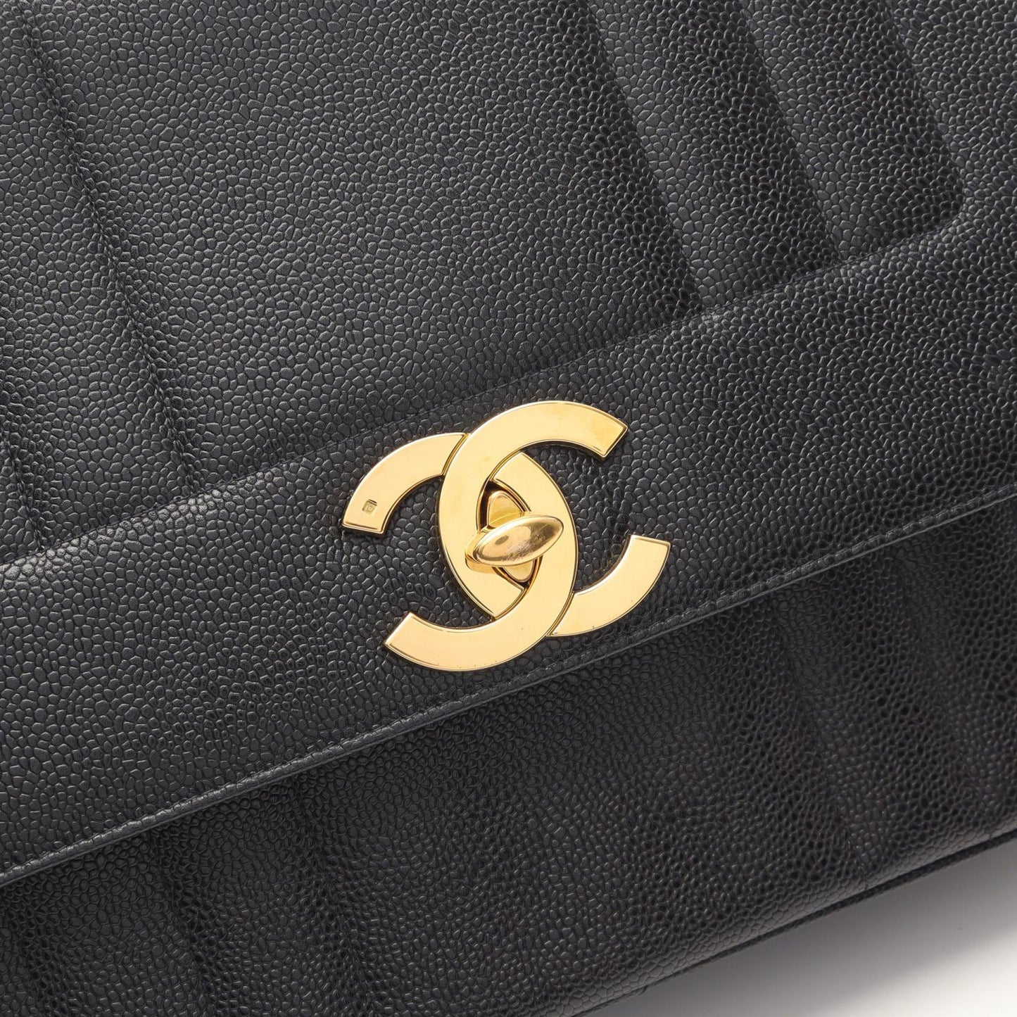 マドモアゼル ハンドバッグ キャビアスキン ブラック ゴールド金具 シャネル バッグ CHANEL