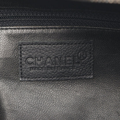 マトラッセ ロゴ ミニボストンバッグ ハンドバッグ キャビアスキン ブラック シルバー金具 シャネル バッグ CHANEL