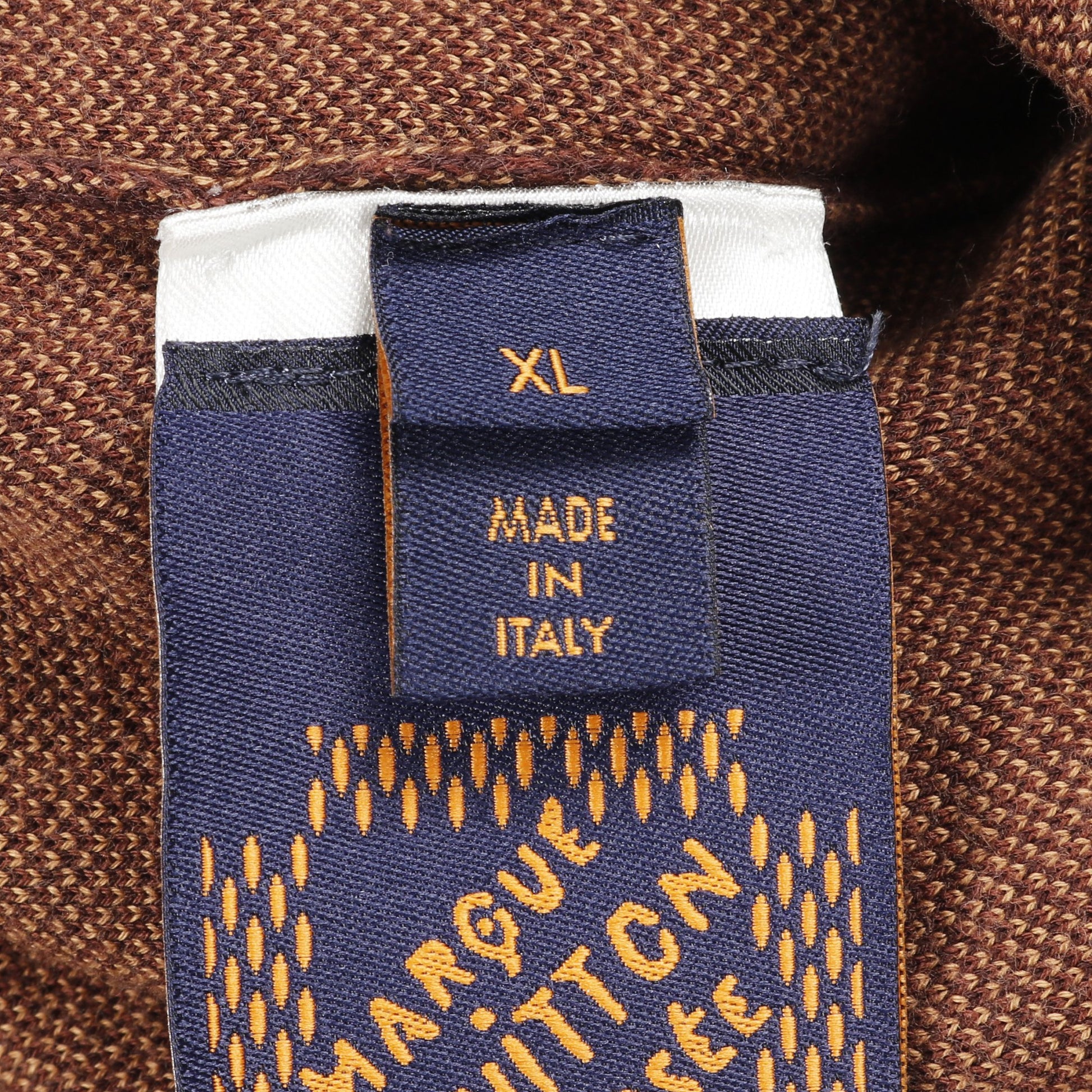 ショートスリーブコットンダミエクルーネックウィズストラスLVパッチ Tシャツ コットン ブラウン 24SS ルイヴィトン トップス LOUIS VUITTON