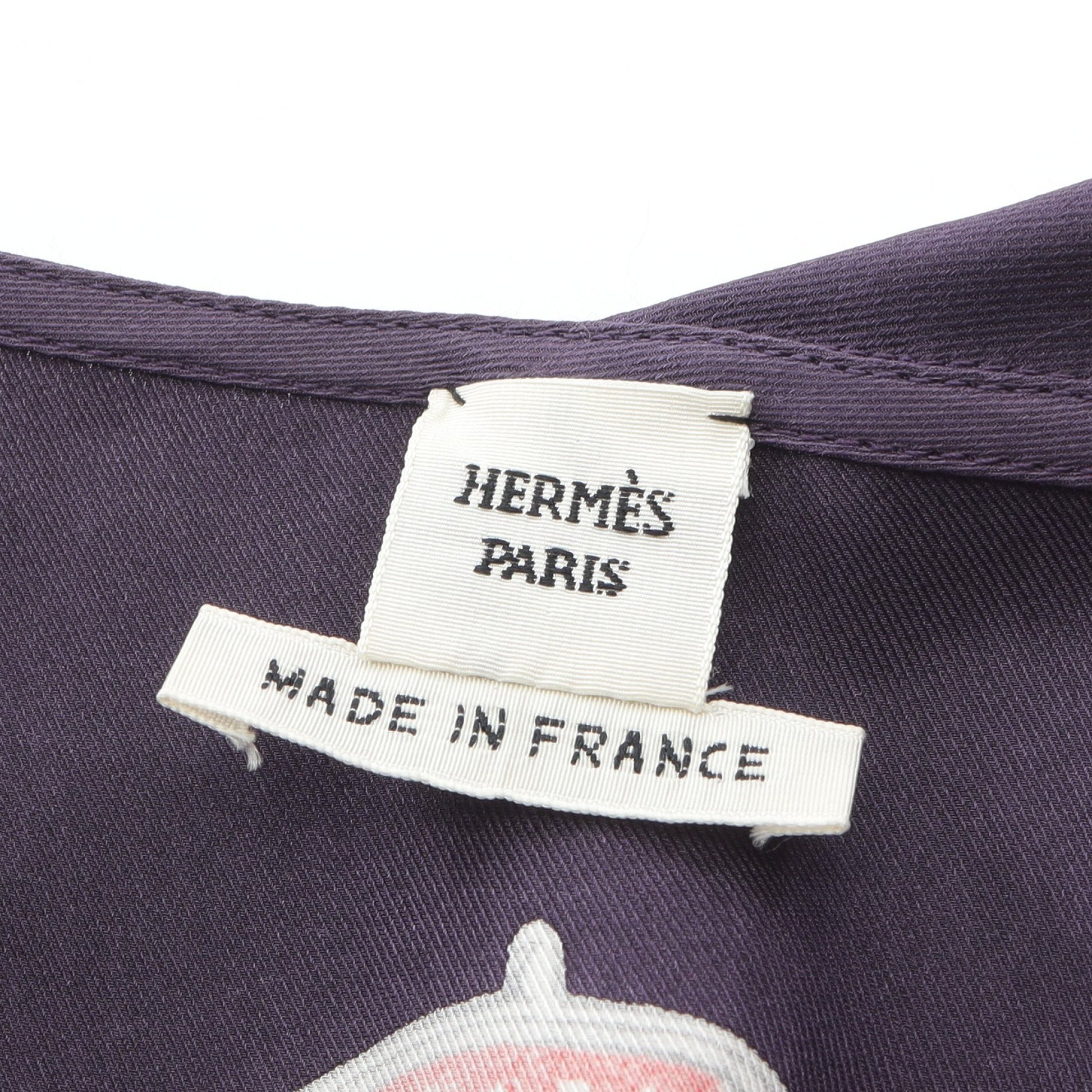 Etude pour une Parure de Gala ツイルレーヌ ワンピース フレンチスリーブ シルク パープル マルチカラー エルメス ワンピース HERMES