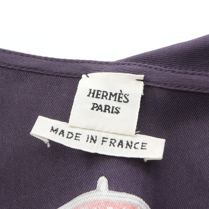 Etude pour une Parure de Gala ツイルレーヌ ワンピース フレンチスリーブ シルク パープル マルチカラー エルメス ワンピース HERMES