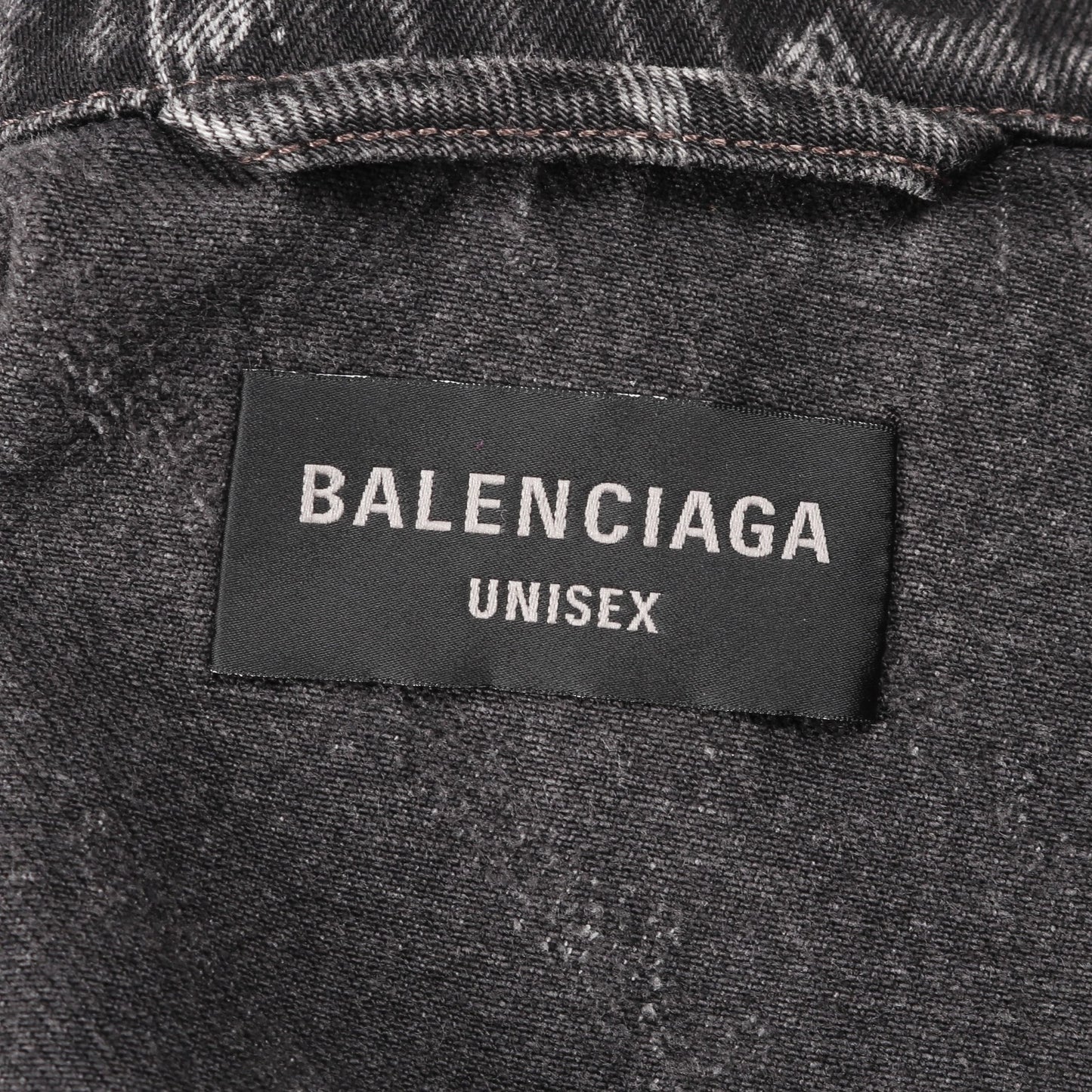 オールオーバーロゴ ラージフィット デニムジャケット コットン ブラック バレンシアガ アウター BALENCIAGA