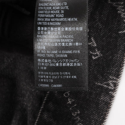 オールオーバーロゴ ラージフィット デニムジャケット コットン ブラック バレンシアガ アウター BALENCIAGA