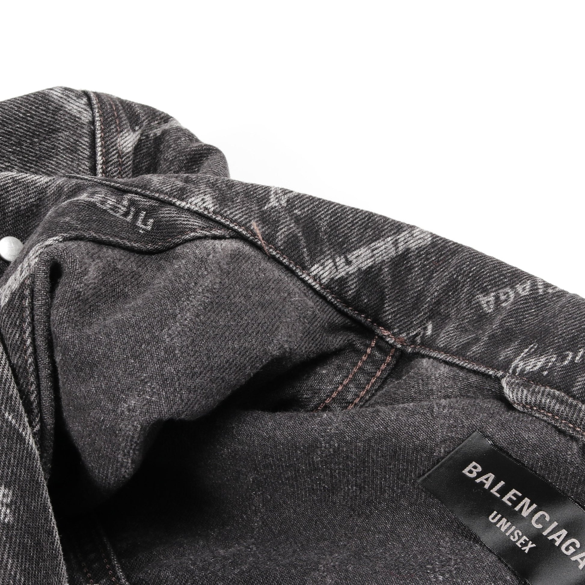 オールオーバーロゴ ラージフィット デニムジャケット コットン ブラック バレンシアガ アウター BALENCIAGA