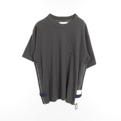 Tシャツ クルーネック コットン ダークグレー サカイ トップス sacai