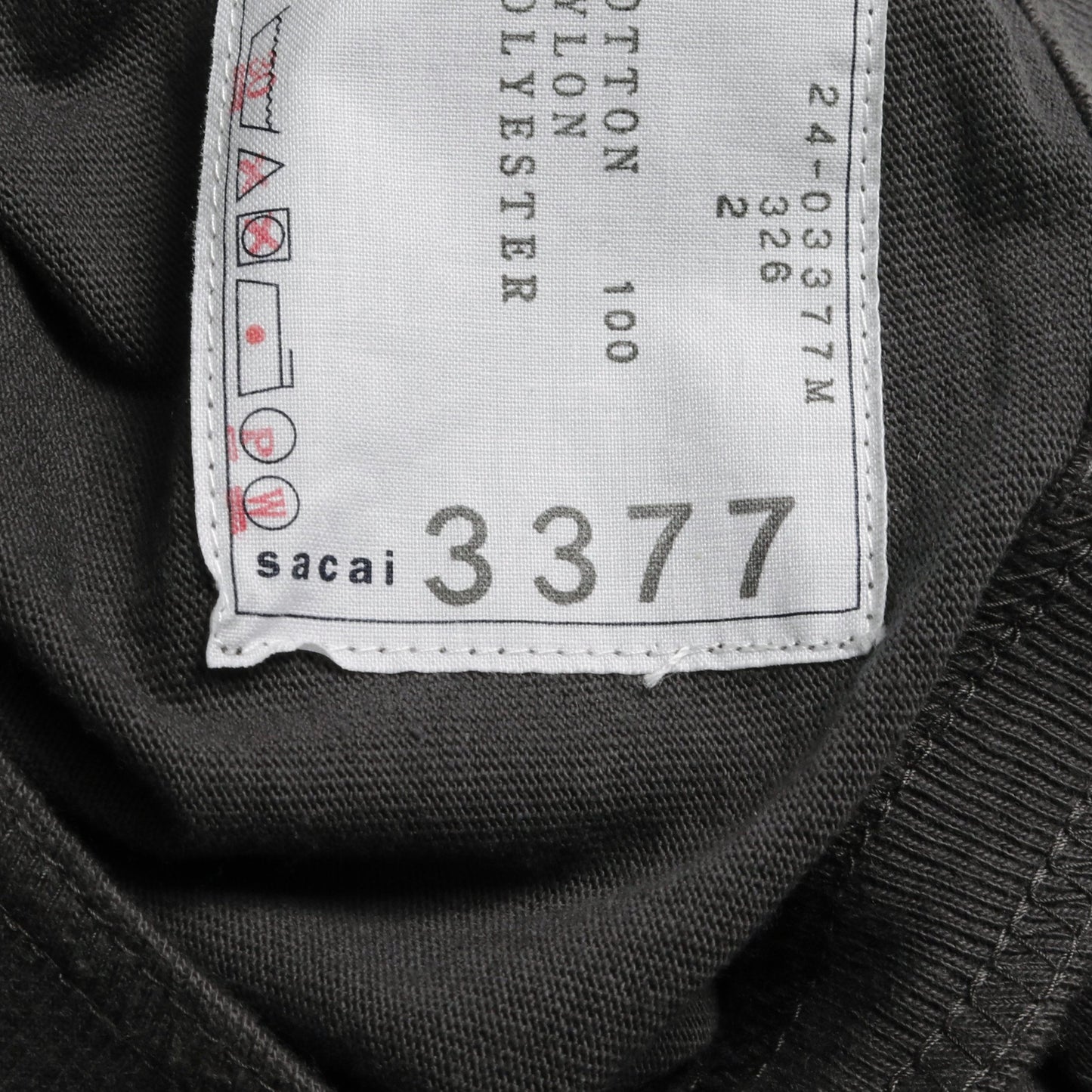 Tシャツ クルーネック コットン ダークグレー サカイ トップス sacai