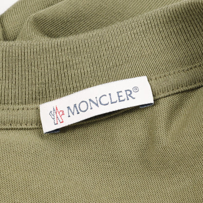 サファリイニシャルプリント Tシャツ クルーネック コットン カーキグリーン モンクレール トップス MONCLER