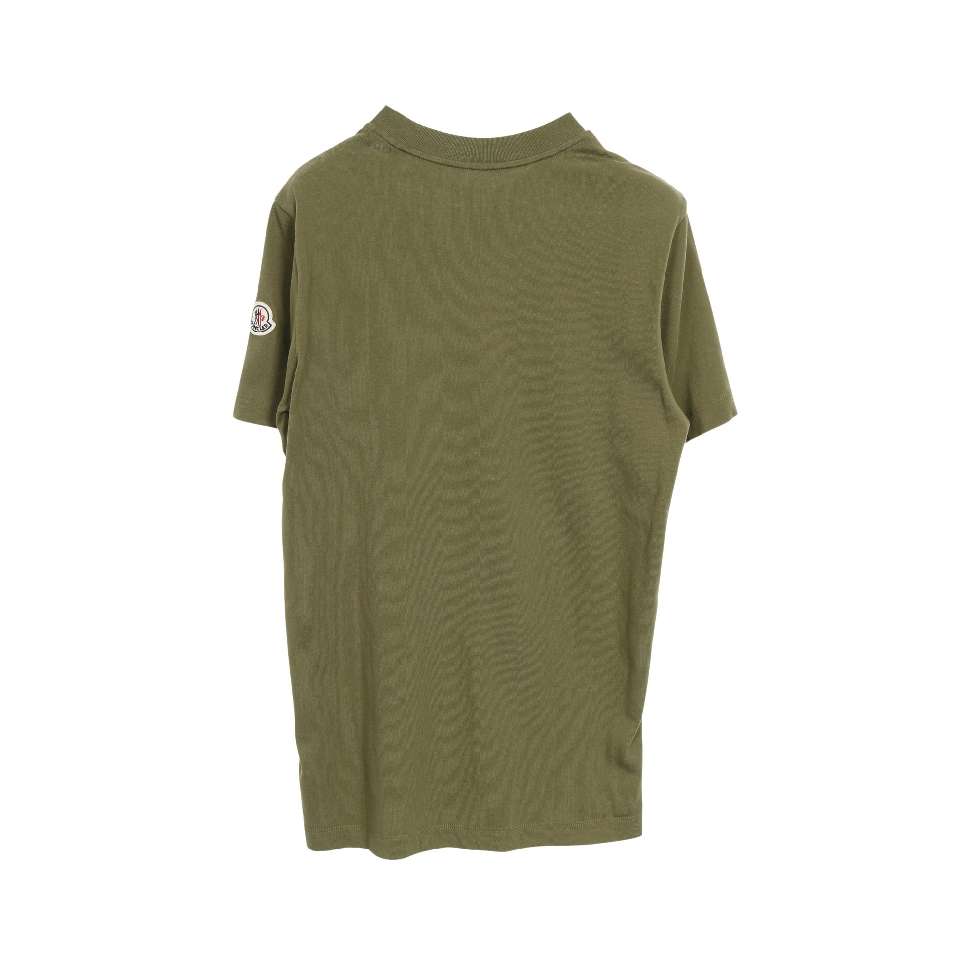 サファリイニシャルプリント Tシャツ クルーネック コットン カーキグリーン モンクレール トップス MONCLER