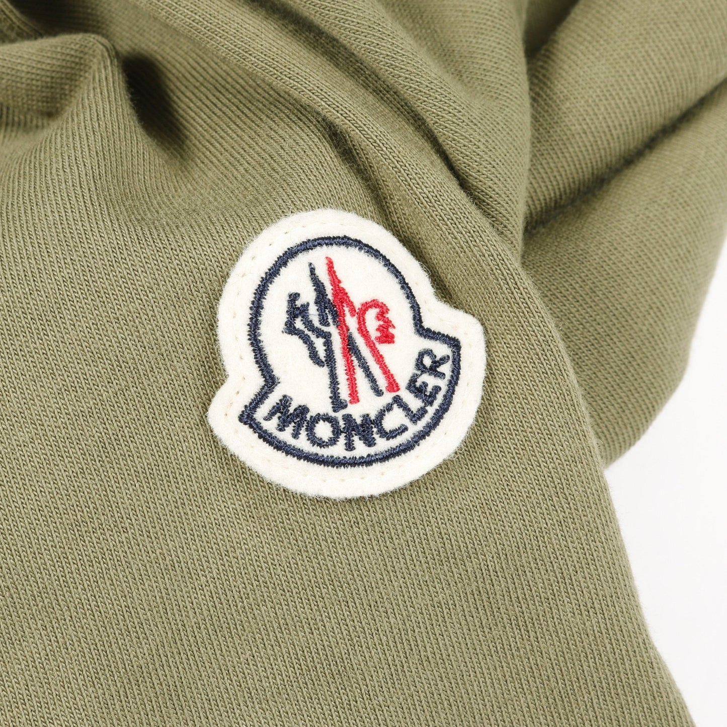 サファリイニシャルプリント Tシャツ クルーネック コットン カーキグリーン モンクレール トップス MONCLER