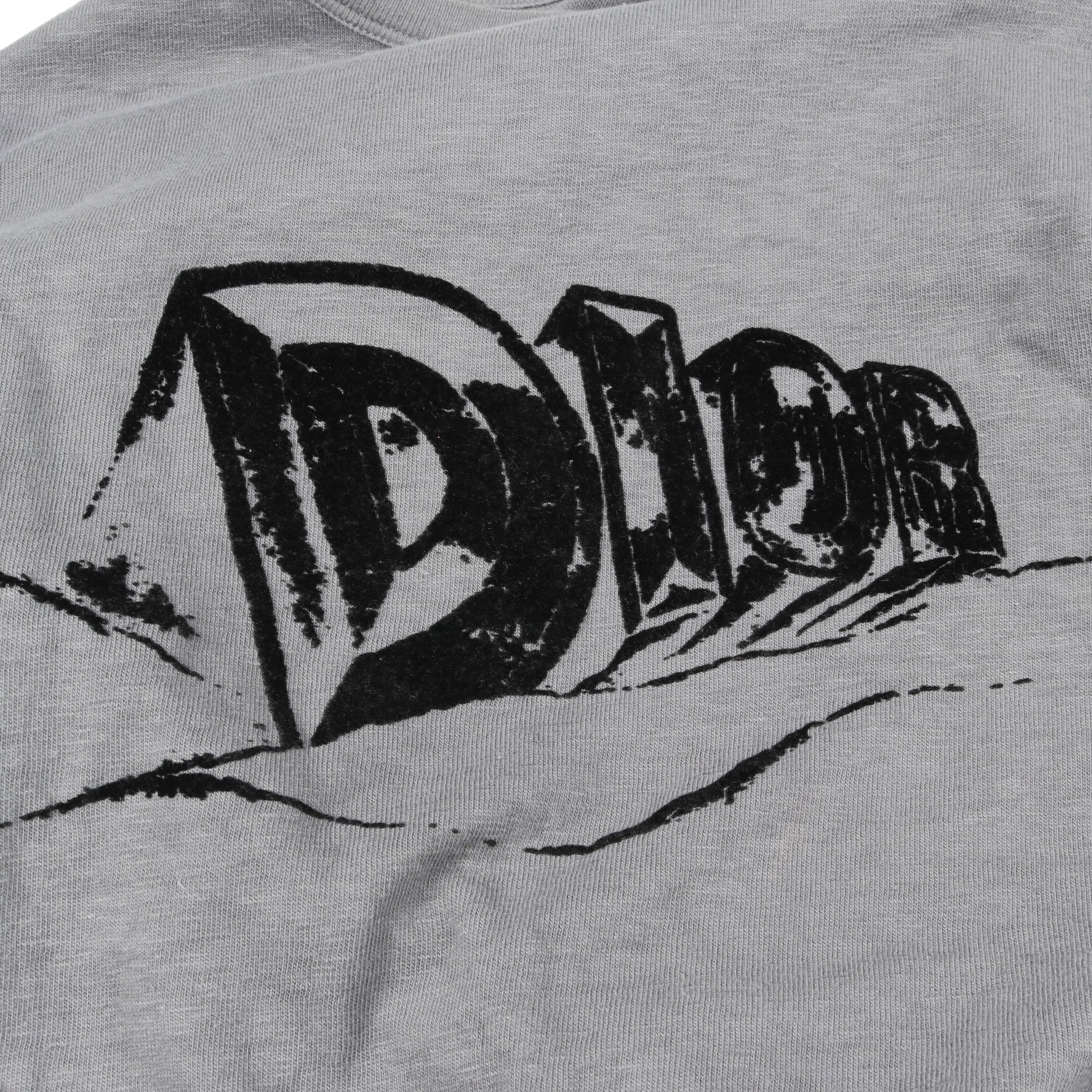 Tシャツ クルーネック 半袖 ロゴプリント コットン グレー