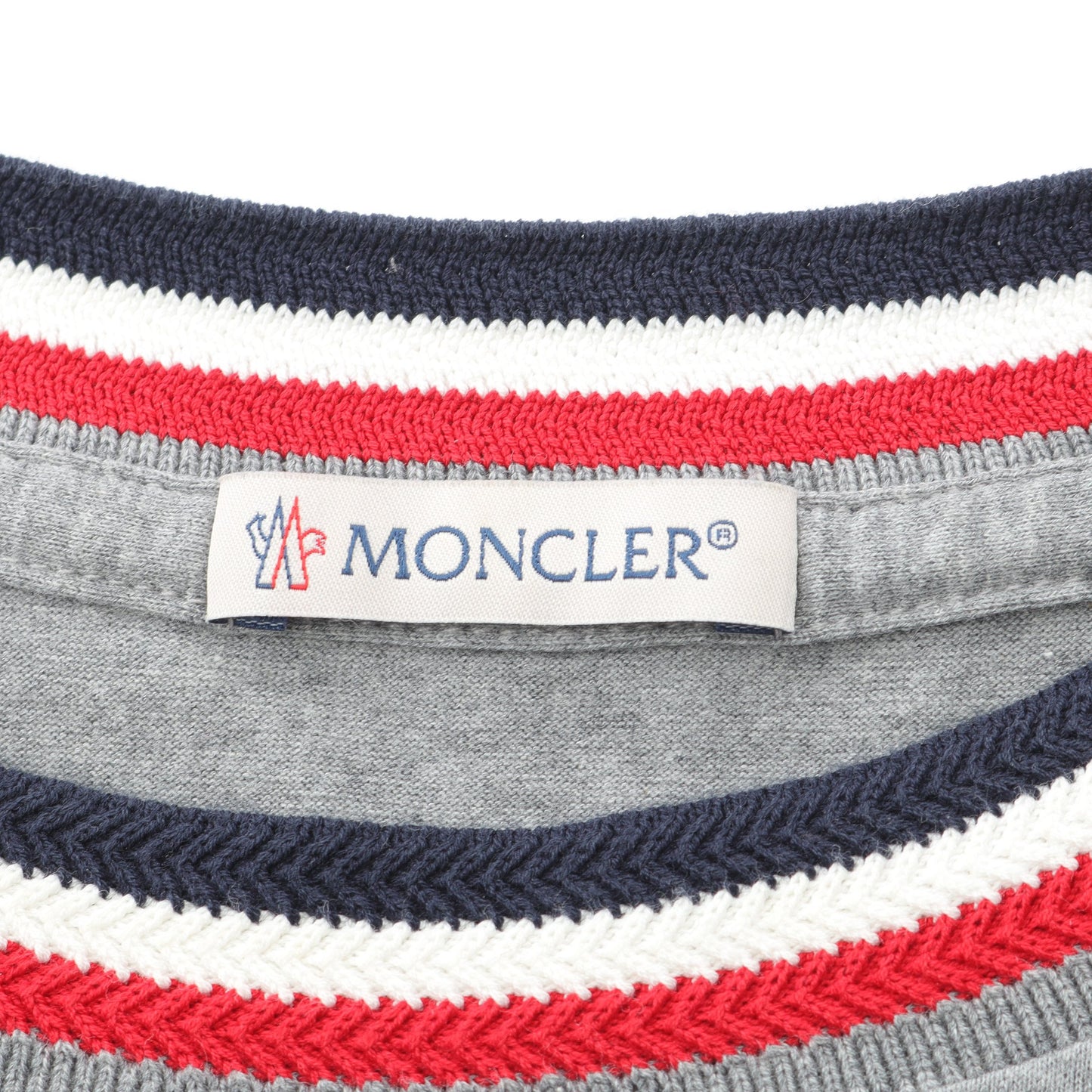 Tシャツ コットン ライトグレー マルチカラー トリコロール モンクレール トップス MONCLER