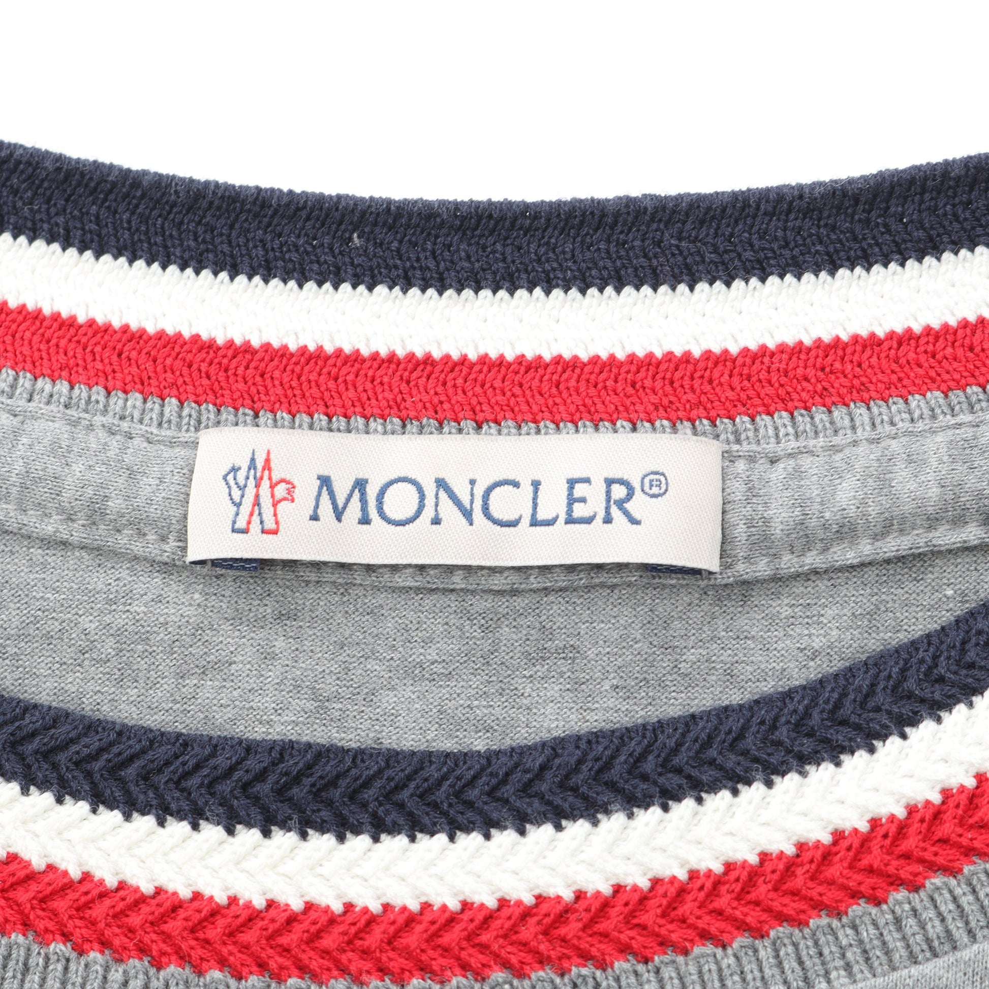 Tシャツ コットン ライトグレー マルチカラー トリコロール モンクレール トップス MONCLER
