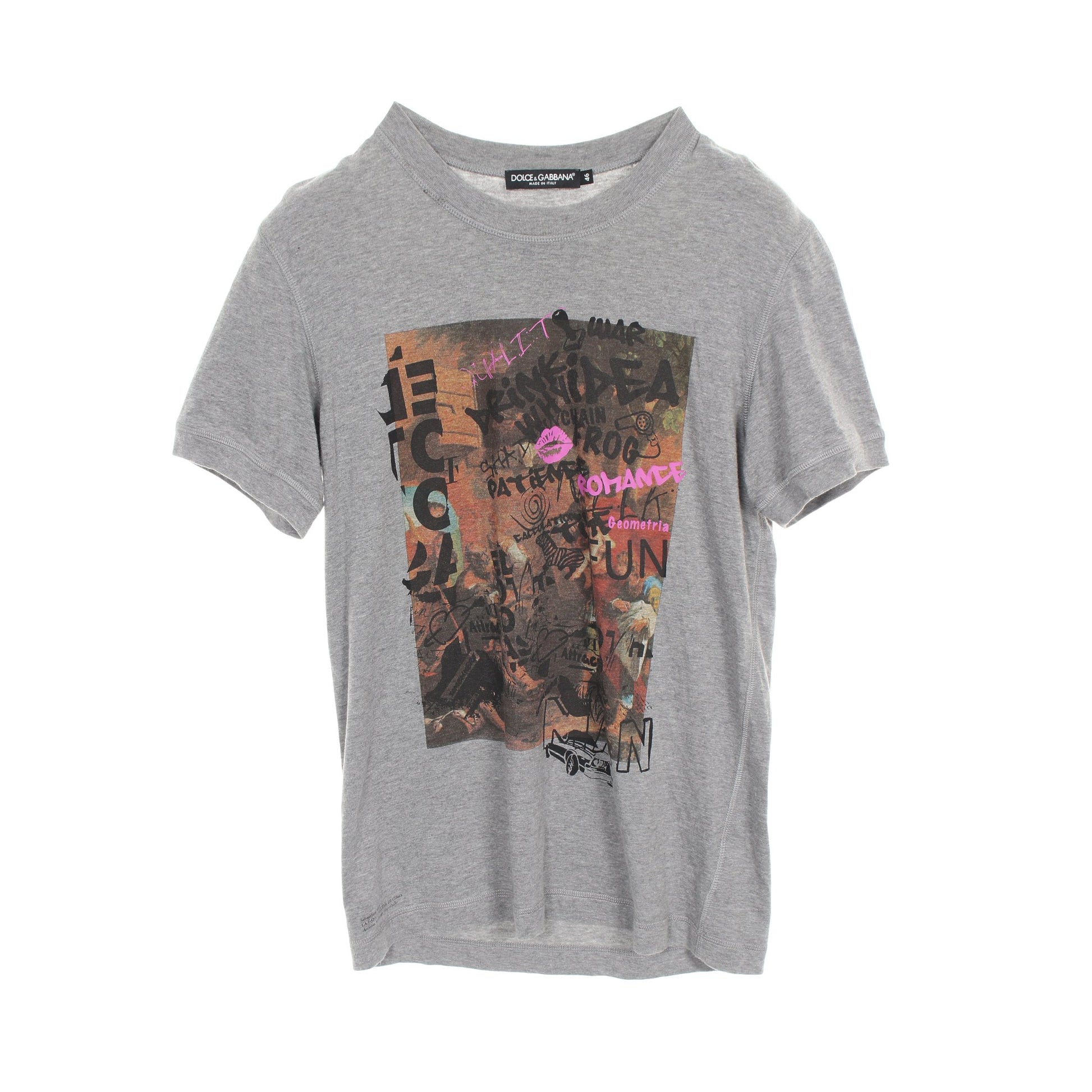 Tシャツ プリント コットン グレー マルチカラー ドルチェアンド 