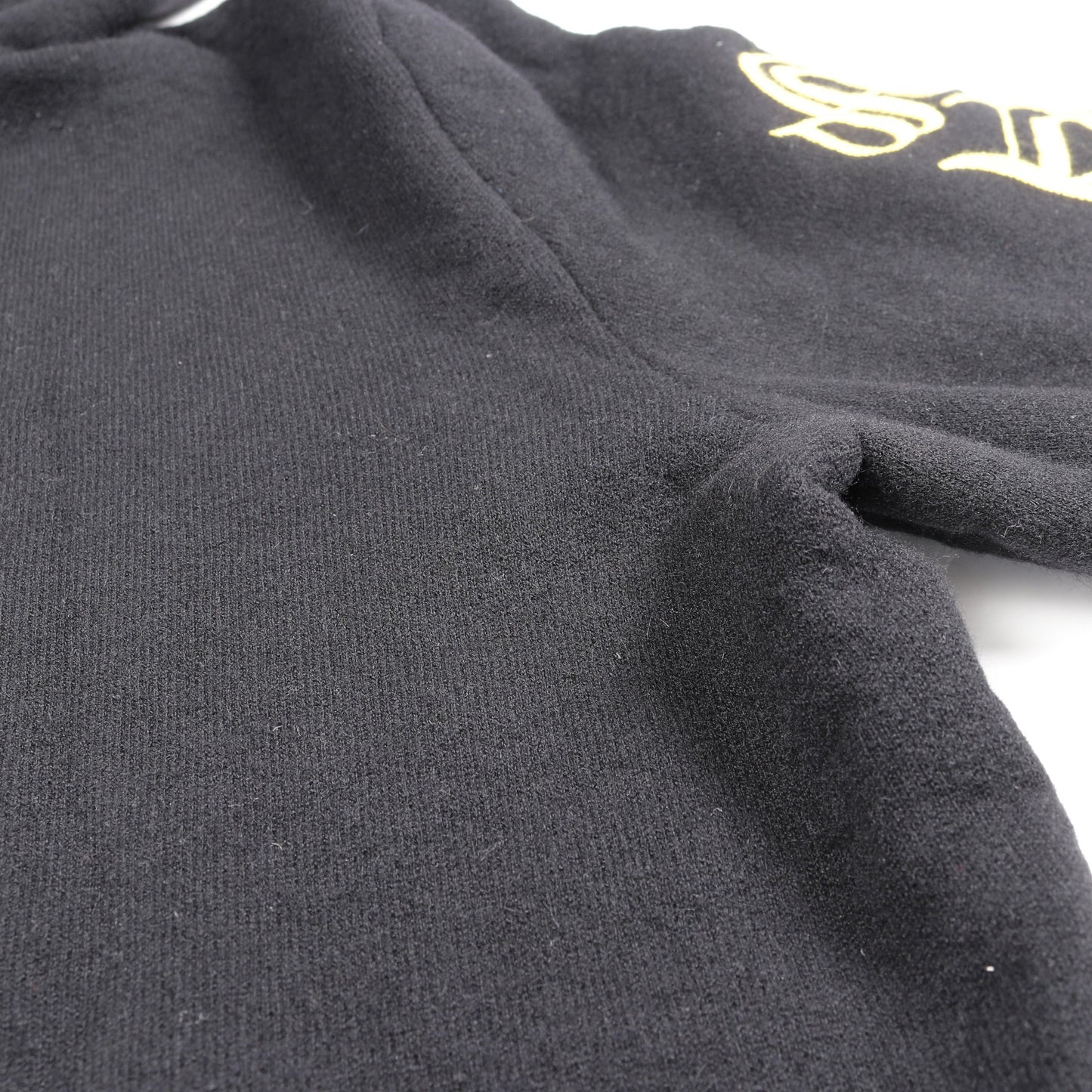 ニット プルオーバーパーカー アームロゴ 刺繍 カシミヤ ブラック イエロー クロムハーツ トップス Chrome Hearts