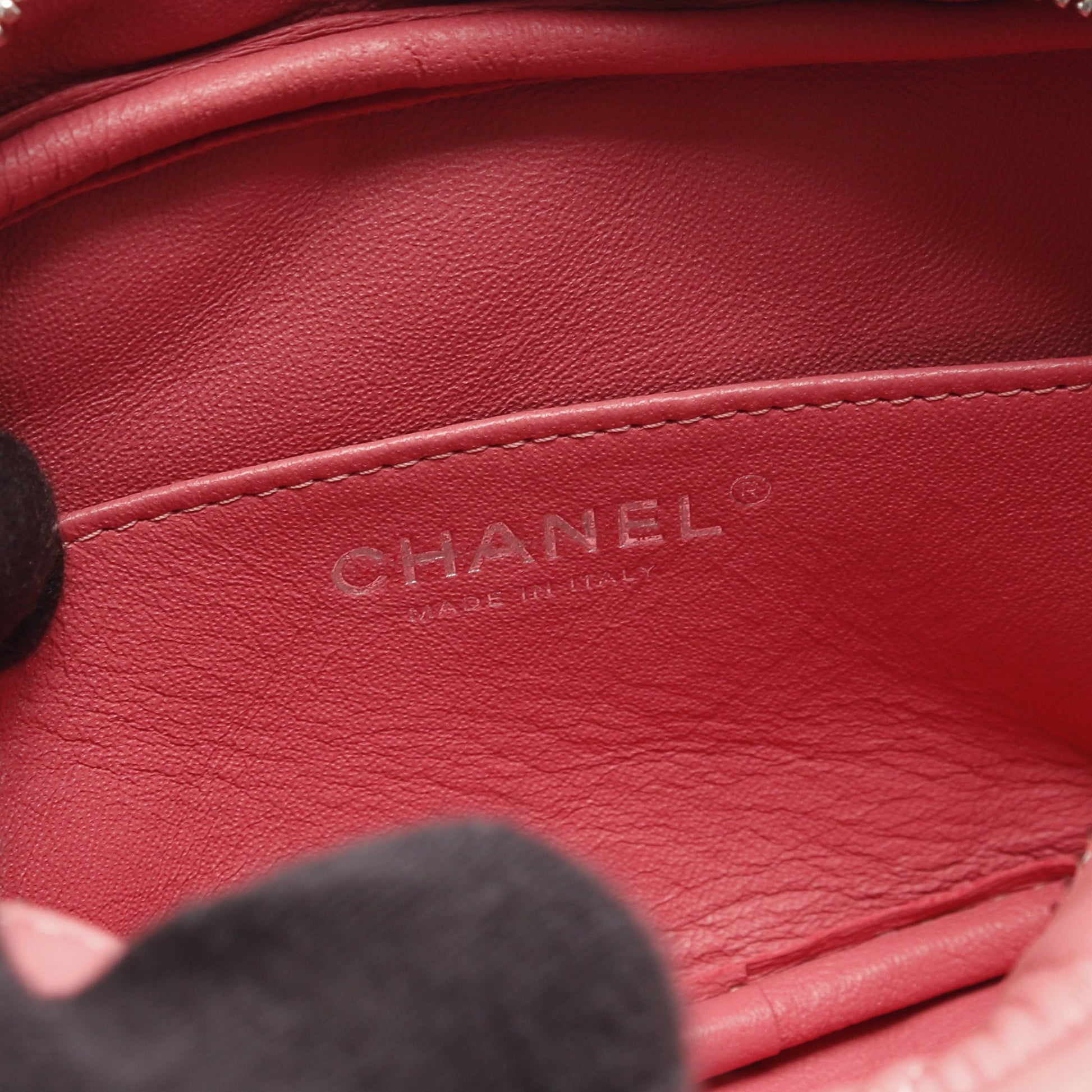 マトラッセ チェーンショルダーバッグ ラムスキン ピンク シルバー金具 シャネル バッグ CHANEL