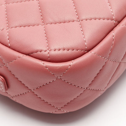 マトラッセ チェーンショルダーバッグ ラムスキン ピンク シルバー金具 シャネル バッグ CHANEL