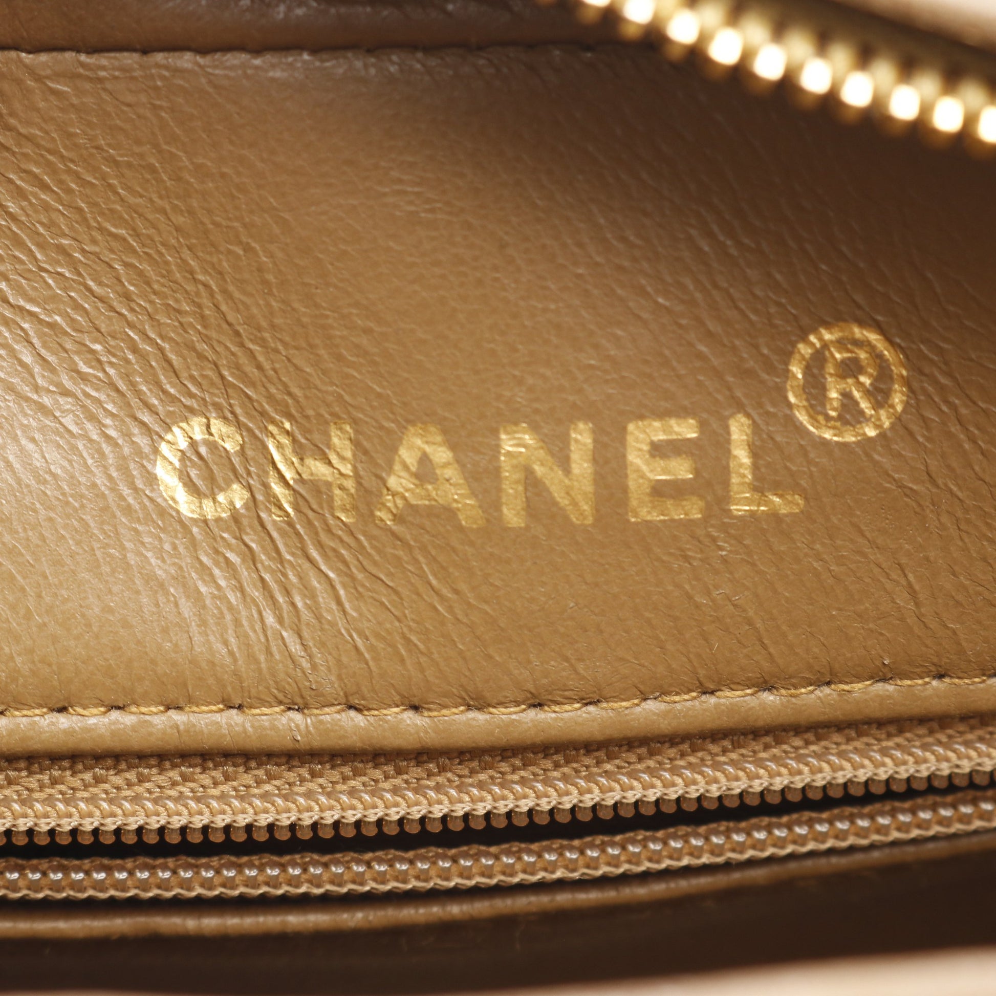 マトラッセ フリンジ チェーンショルダーバッグ リネン カーキブラウン ゴールド金具 シャネル バッグ CHANEL