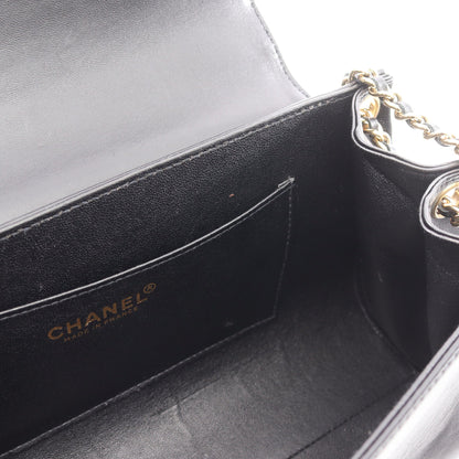 2.55 チョコバー Wチェーンショルダーバッグ ラムスキン ブラック ゴールド金具 シャネル バッグ CHANEL