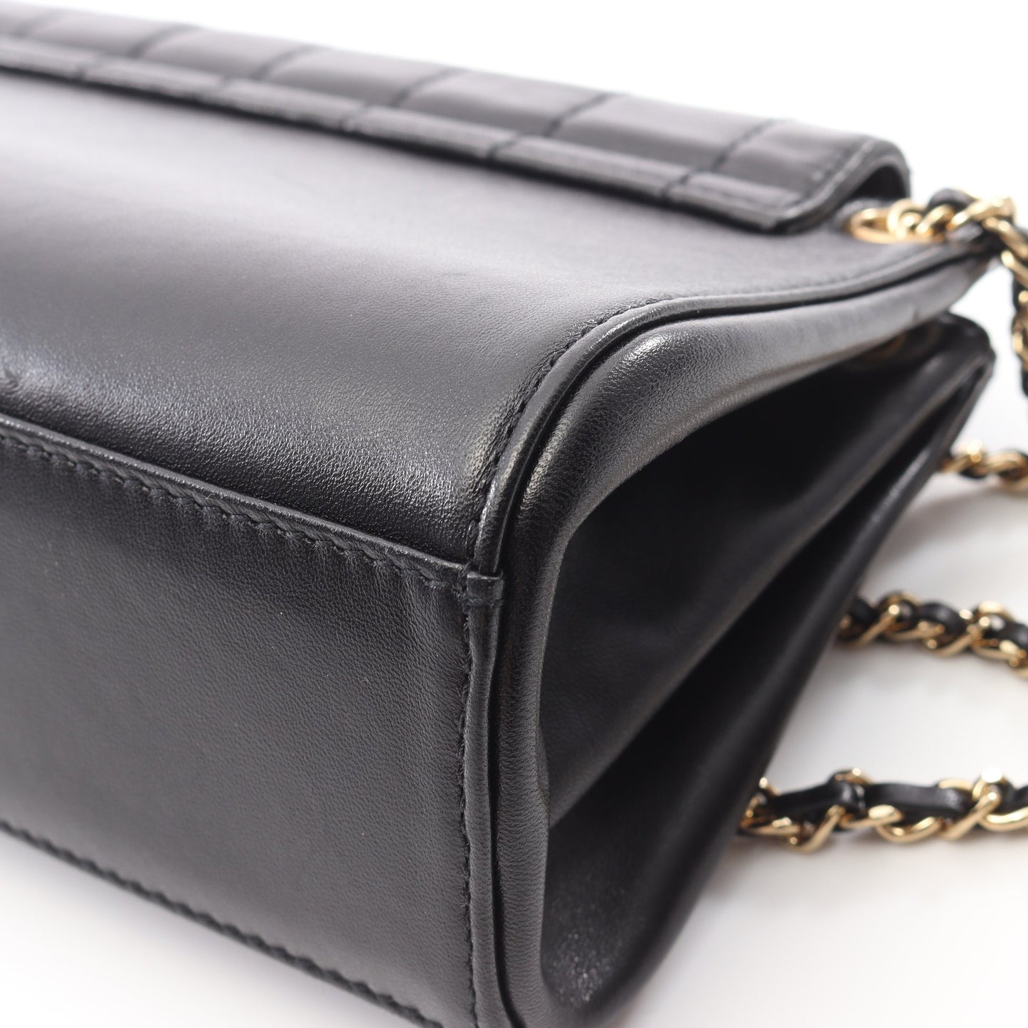 2.55 チョコバー Wチェーンショルダーバッグ ラムスキン ブラック ゴールド金具 シャネル バッグ CHANEL