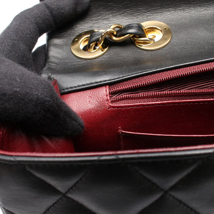デカマトラッセ34 シングルフラップ Wチェーンショルダーバッグ ラムスキン ブラック ゴールド金具 シャネル バッグ CHANEL