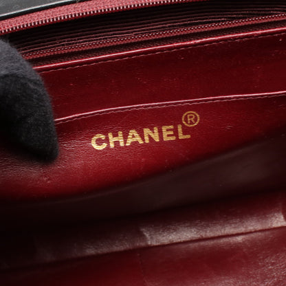 デカマトラッセ34 シングルフラップ Wチェーンショルダーバッグ ラムスキン ブラック ゴールド金具 シャネル バッグ CHANEL