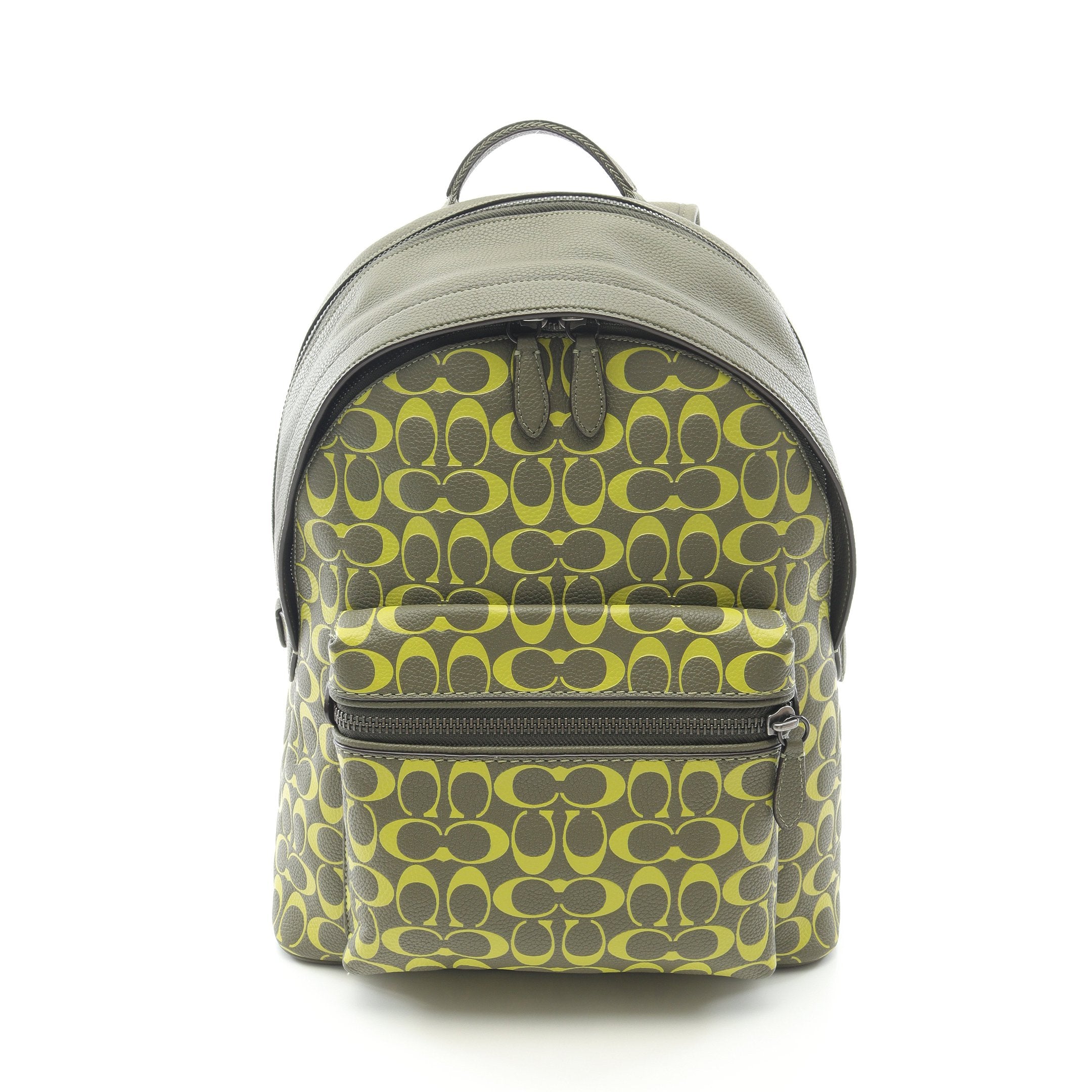 【美品】COACH リュック　バックパック　シグネチャー レザー　PVC グレー 美品】コーチ リュック シグネチャー バックパック PVC 《美品